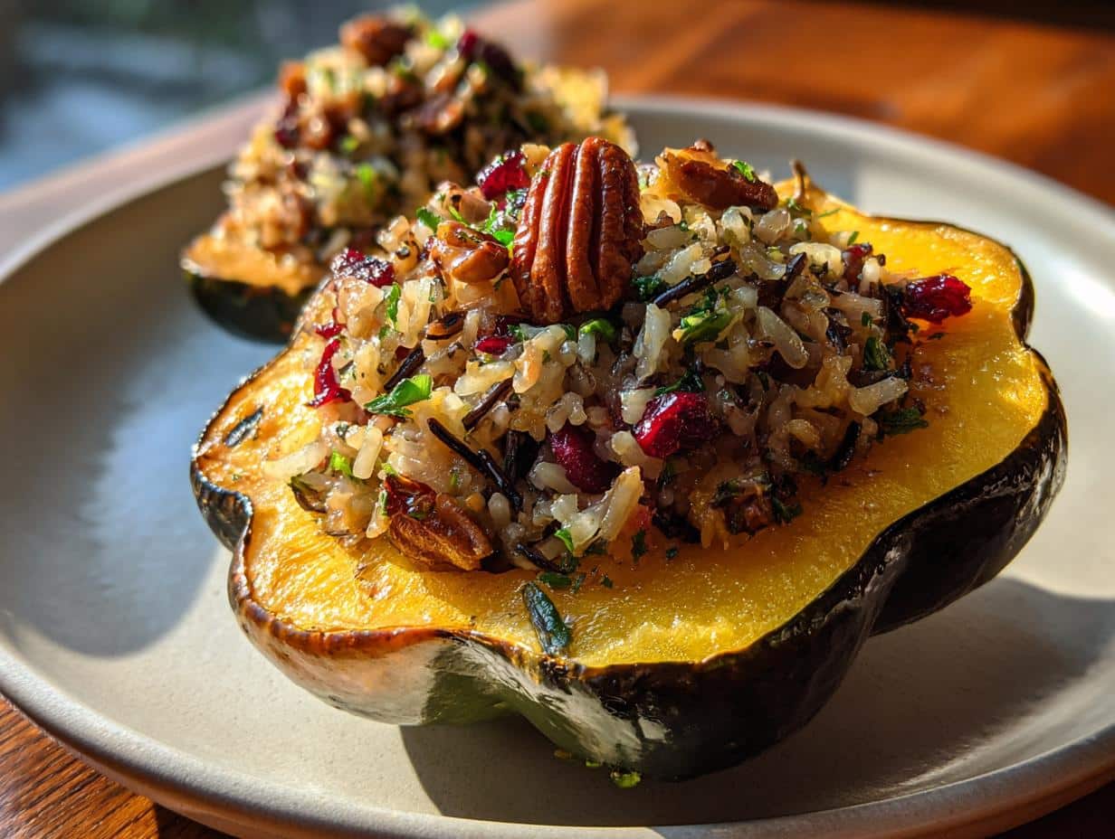 Savory Stuffed Acorn Squash with Wild Rice Delight
