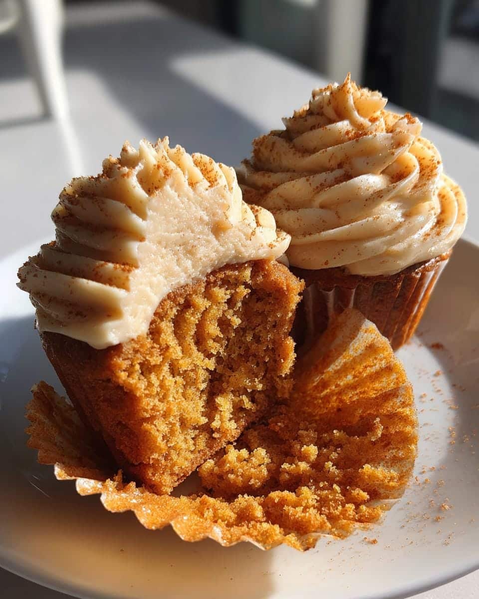 20-Minute Vanilla Chai Pumpkin Latte Cupcakes - Irresistibly Moist 6 Vanilla Chai Pumpkin Latte Cupcakes with Maple Cream Cheese Frosting - detail 1