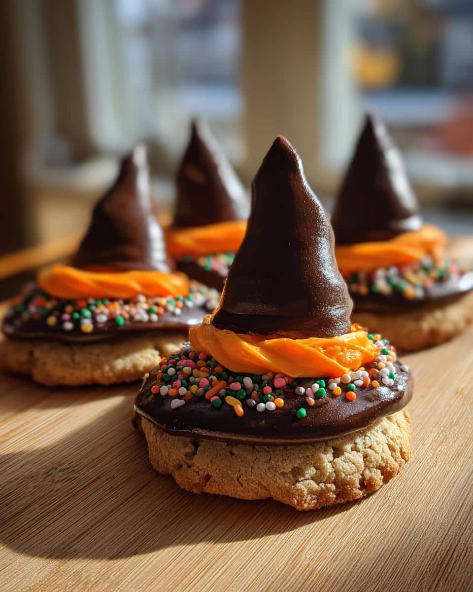 Witch Hat Cookies (Sugar cone on a cookie with frosting) - detail 1