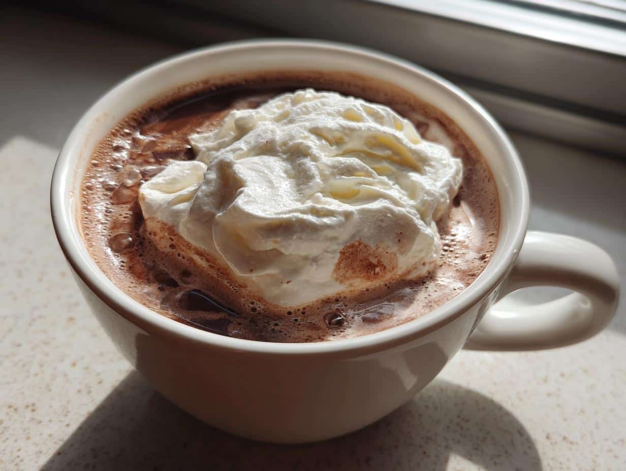 Cozy Chai Spiced Hot Chocolate with Whipped Cream Bliss
