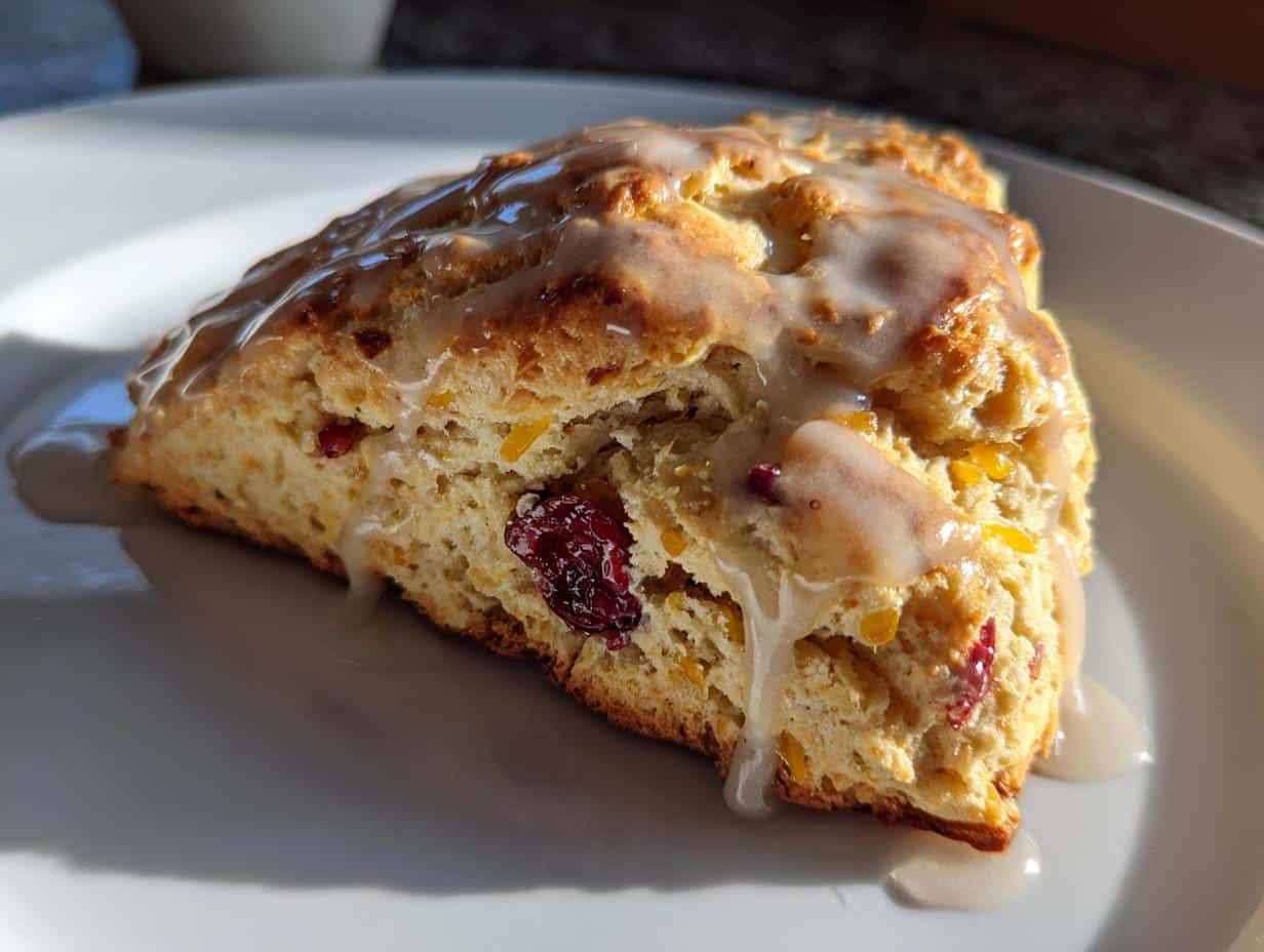 30-Minute Cranberry Orange Scones with Maple Glaze Delight