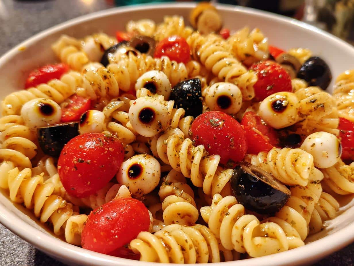 20-Minute Easy Eyeball Pasta Salad – Spooky Perfection