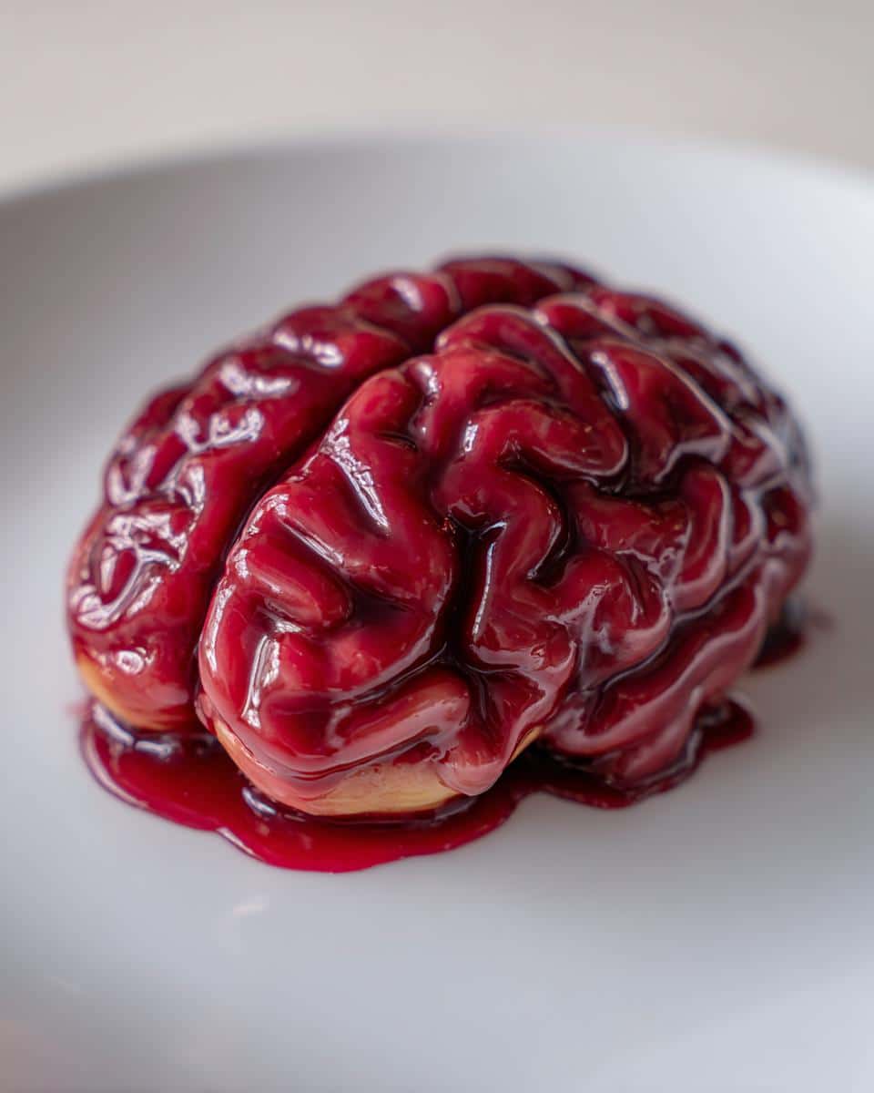 Spooky Easy Halloween Cinnamon Roll Brains That Wow Guests 6 Easy Halloween Cinnamon Rolls: Cinnamon Roll Brains - detail 1
