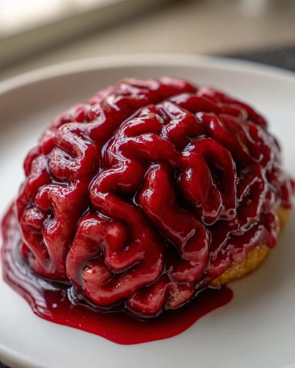 Spooky Easy Halloween Cinnamon Roll Brains That Wow Guests 7 Easy Halloween Cinnamon Rolls: Cinnamon Roll Brains - detail 2