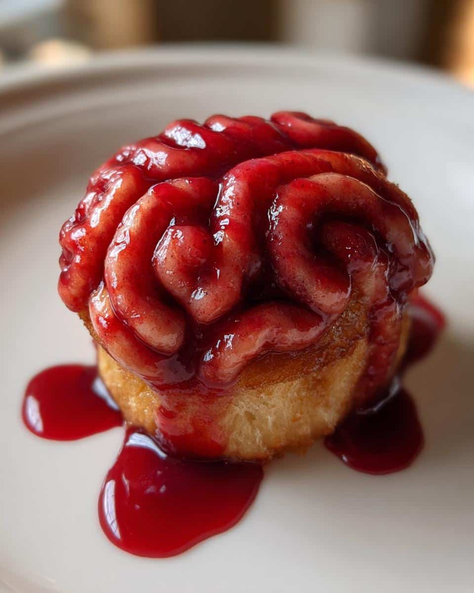 Spooky Easy Halloween Cinnamon Roll Brains That Wow Guests 8 Easy Halloween Cinnamon Rolls: Cinnamon Roll Brains - detail 3