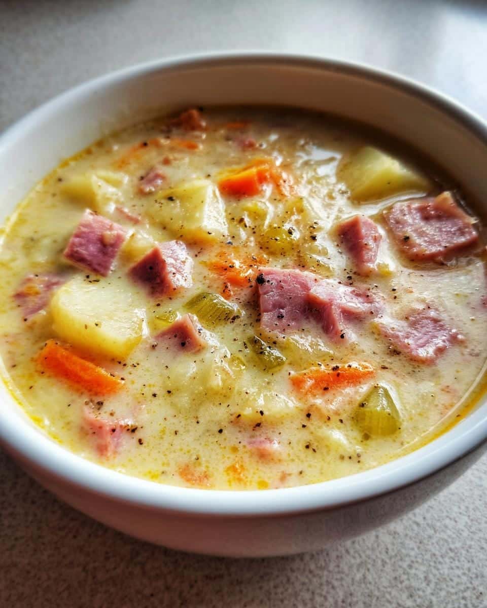 35-Minute Easy One Pot Ham and Potato Soup - Pure Comfort Food 7 Easy One Pot Ham and Potato Soup - detail 2