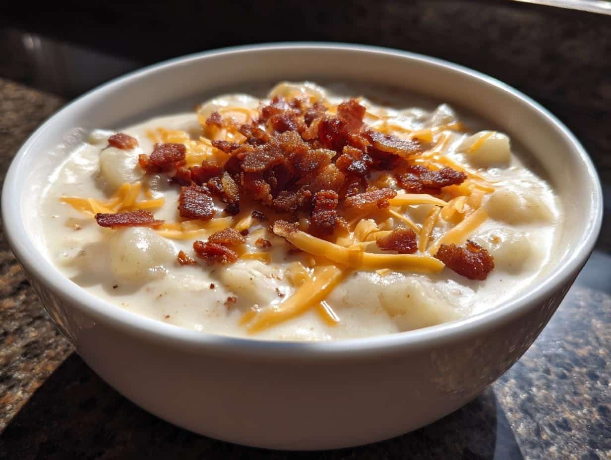 45-Minute Slow Cooker Potato Soup with Bacon & Cream Cheese