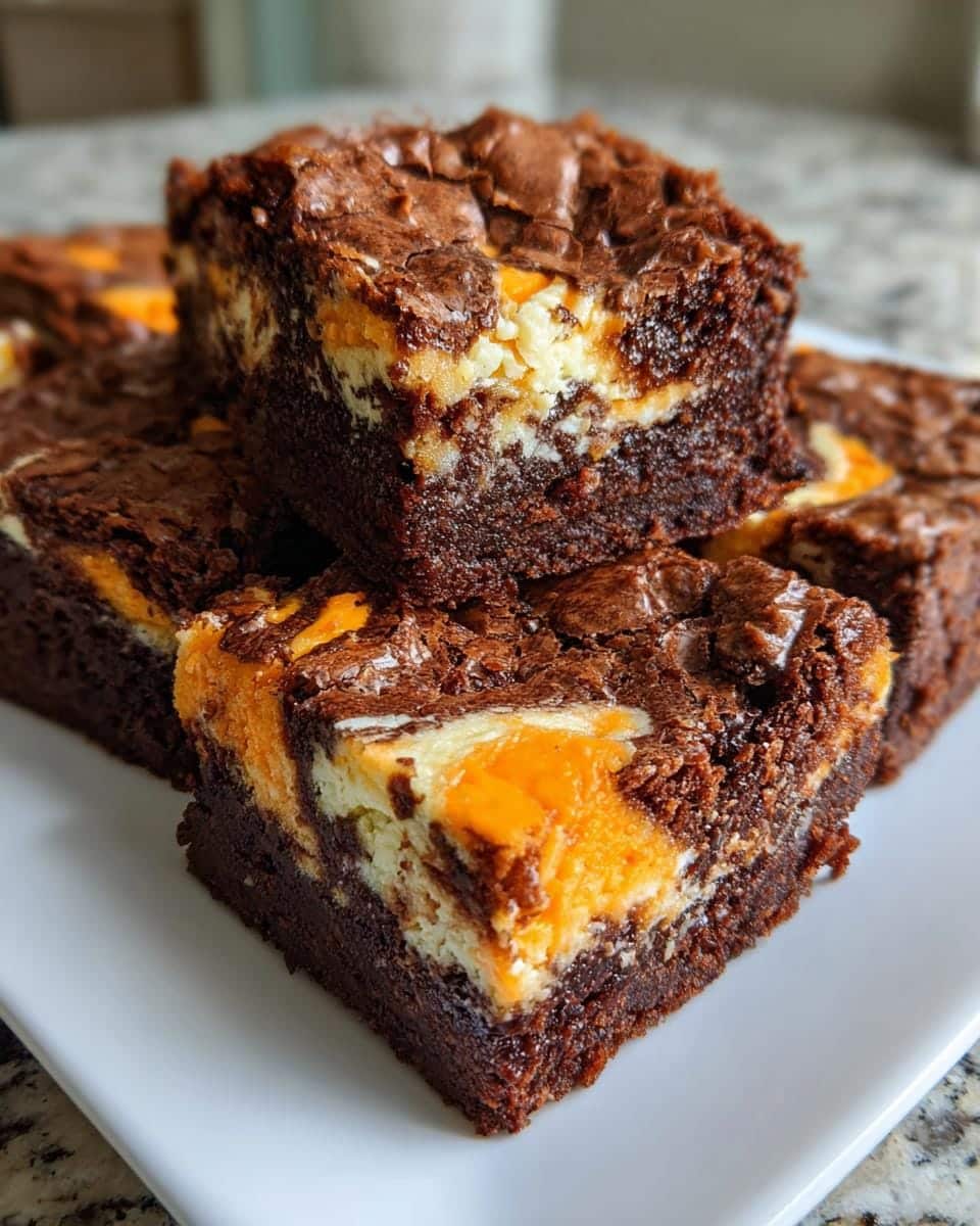 Halloween Cream Cheese Swirl Brownies - detail 3