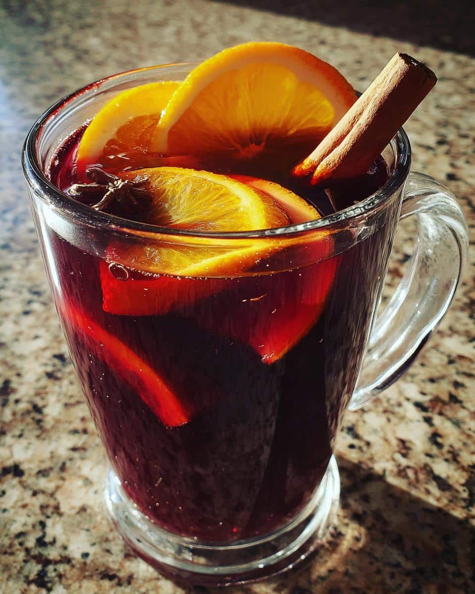 Mulled Wine with Orange and Cinnamon Sticks - detail 4