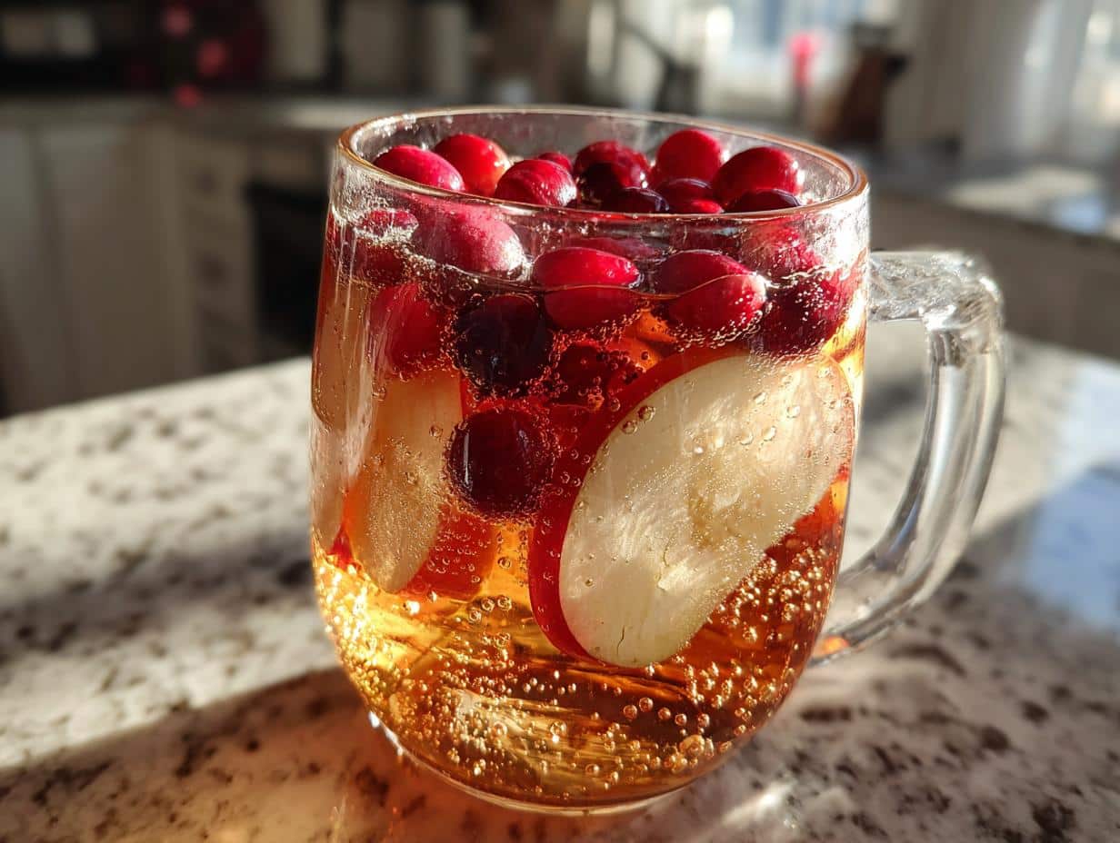 Irresistible Sparkling Apple Cider Punch with Cranberries in 5 Minutes