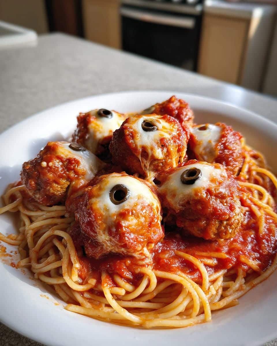 Spooky Spaghetti & Cheesy Monster Meatballs for a Hauntingly Good Meal - detail 2