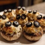 "Spooky Stuffed Mushroom Eyeballs Recipe in 30 Minutes" 9 Stuffed Mushroom "Eyeballs"
