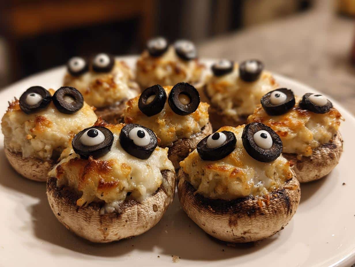 “Spooky Stuffed Mushroom Eyeballs Recipe in 30 Minutes”