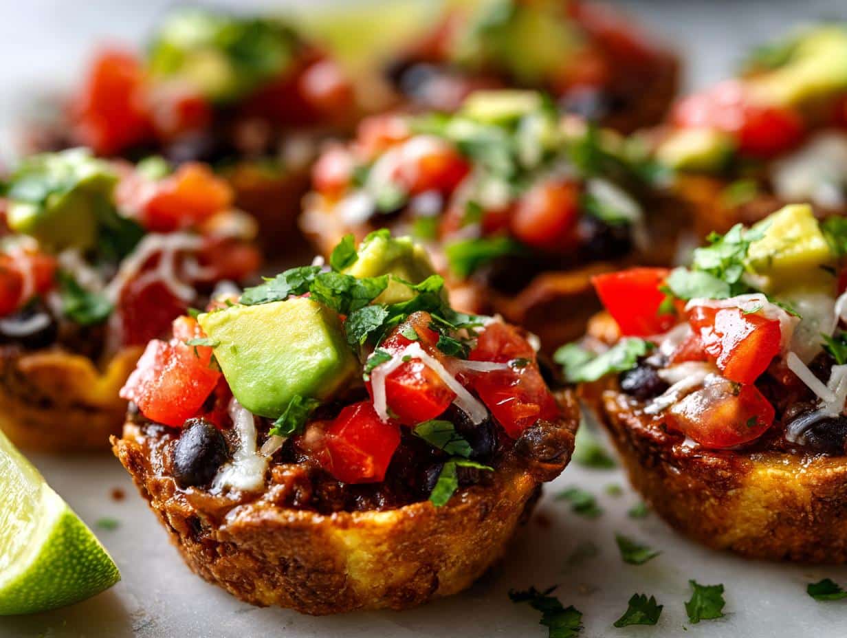 30-Minute Avocado Black Bean Taco Cups – Irresistibly Easy & Flavorful