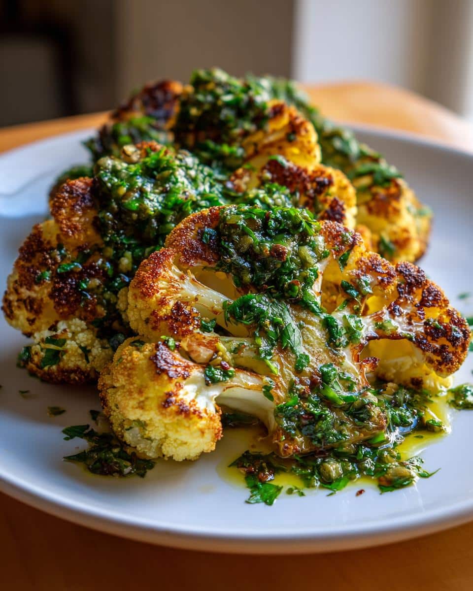 Cauliflower Steaks with Lemon Salsa Verde - detail 1