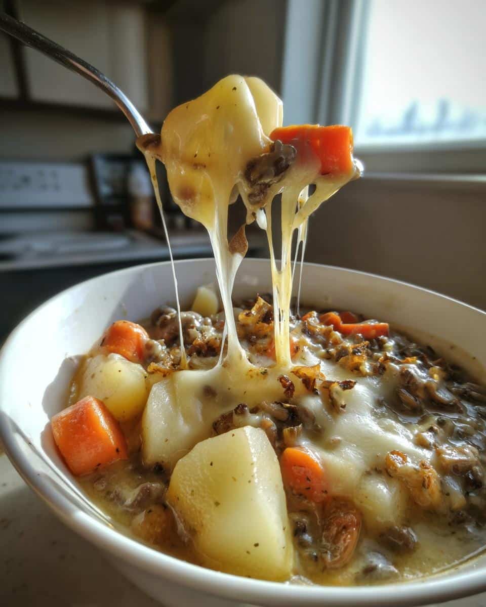 45-Minute Cheeseburger Soup: Irresistibly Cheesy Comfort in a Bowl 8 Cheeseburger Soup (vegetarian option: lentil-mushroom base) - detail 3