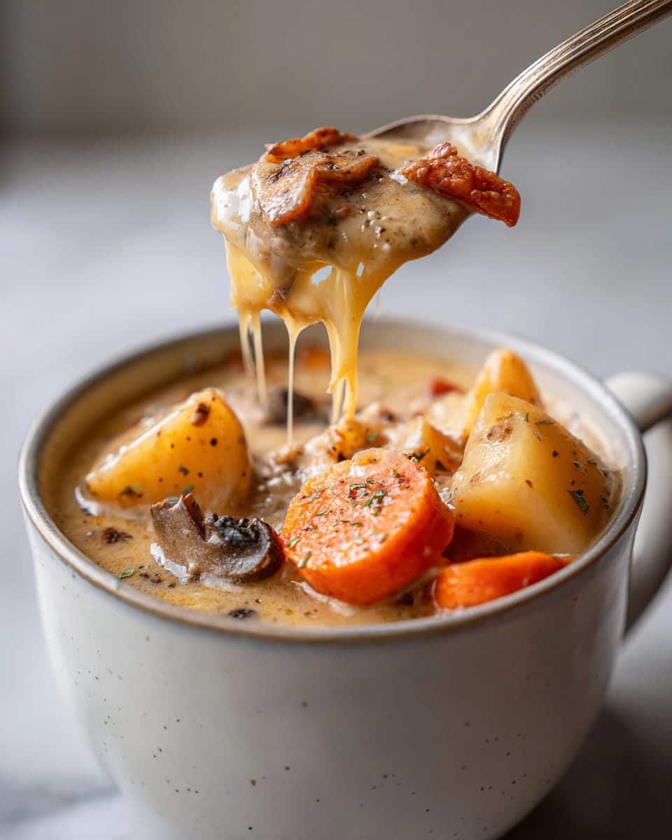 45-Minute Cheeseburger Soup: Irresistibly Cheesy Comfort in a Bowl 7 Cheeseburger Soup (vegetarian option: lentil-mushroom base) - detail 2