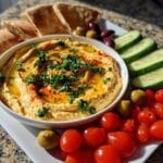 Irresistible Classic Hummus Platter for 8: Healthy & Crowd-Pleaser 7 Classic Hummus Platter