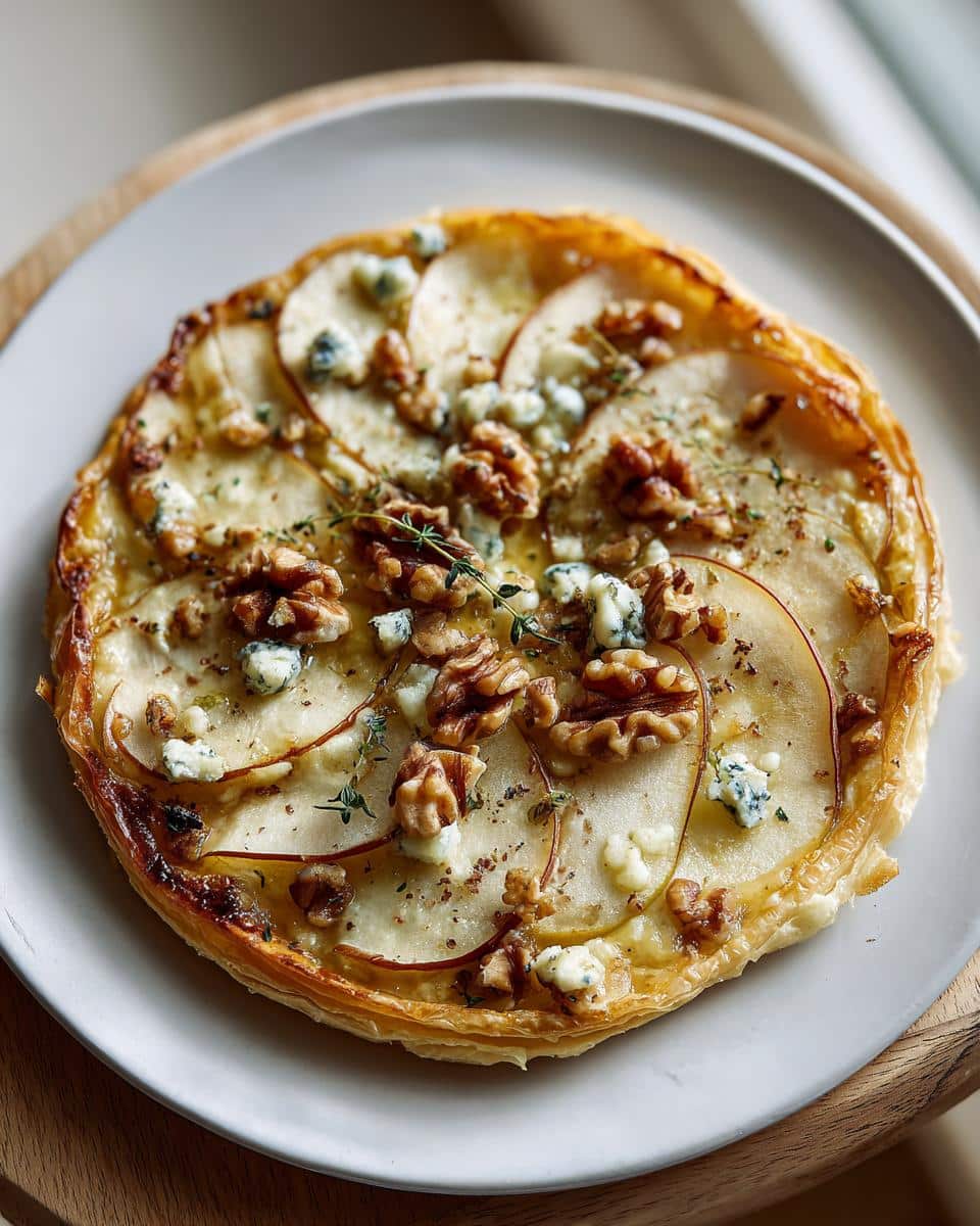 Pear, Walnut & Blue Cheese Tart (use plant cheese for fully dairy-free) - detail 1