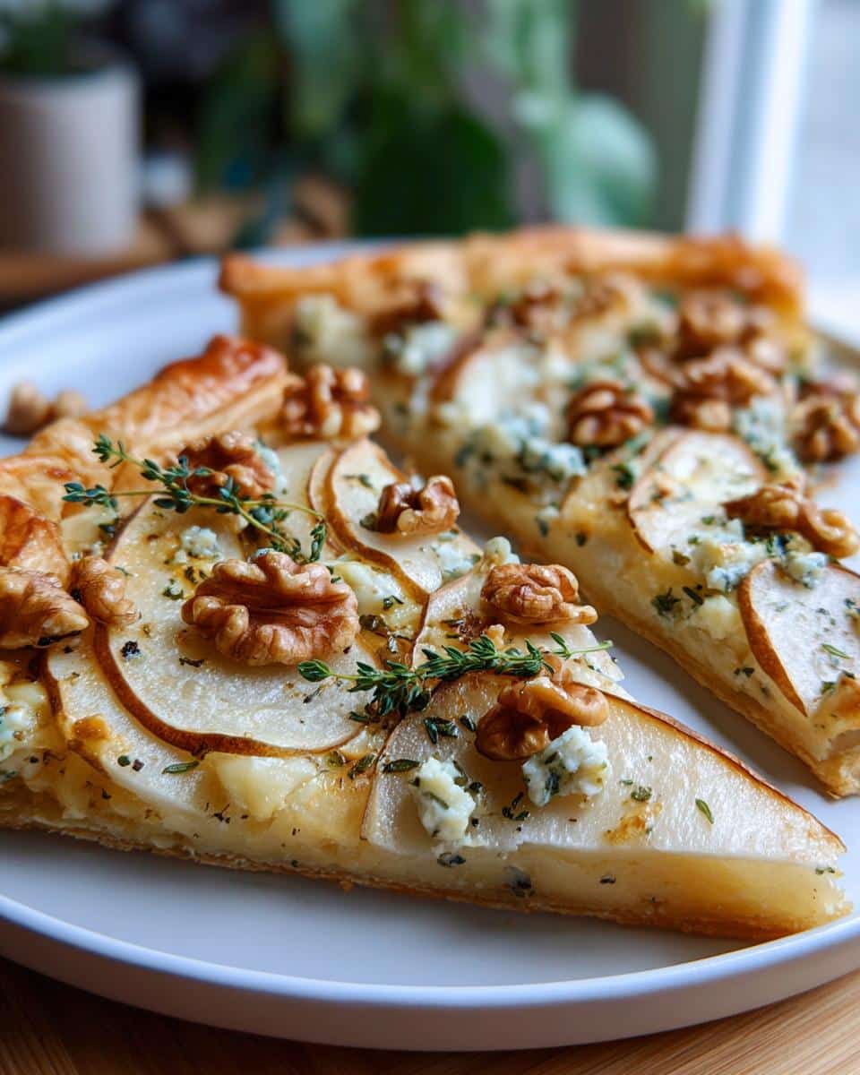 Pear, Walnut & Blue Cheese Tart (use plant cheese for fully dairy-free) - detail 2