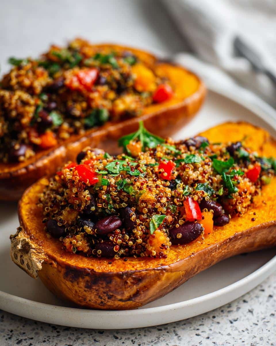 Amazing Vegan Stuffed Butternut Squash in Just 5 Steps 5 Vegan Stuffed Butternut Squash - detail 1
