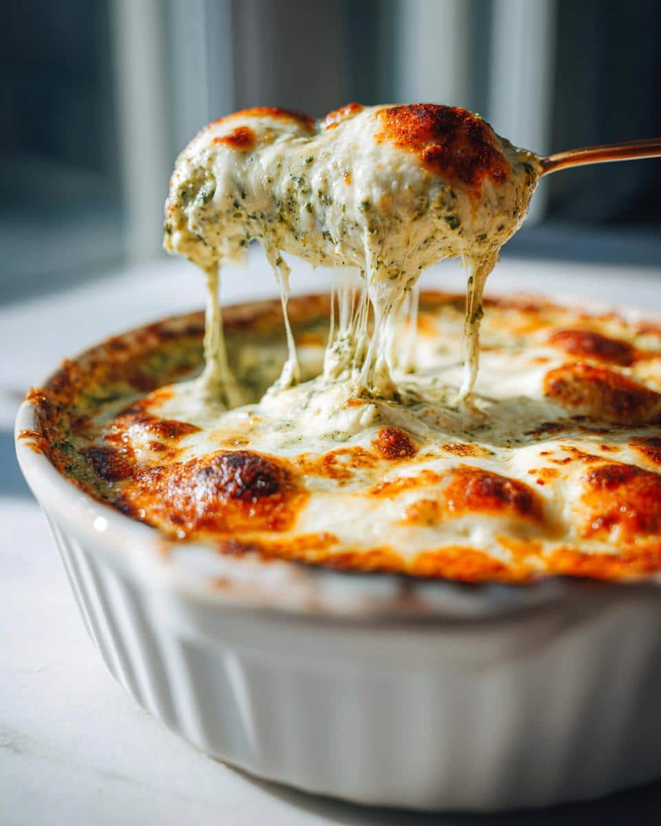 baked pesto dip appetizer​ - detail 1