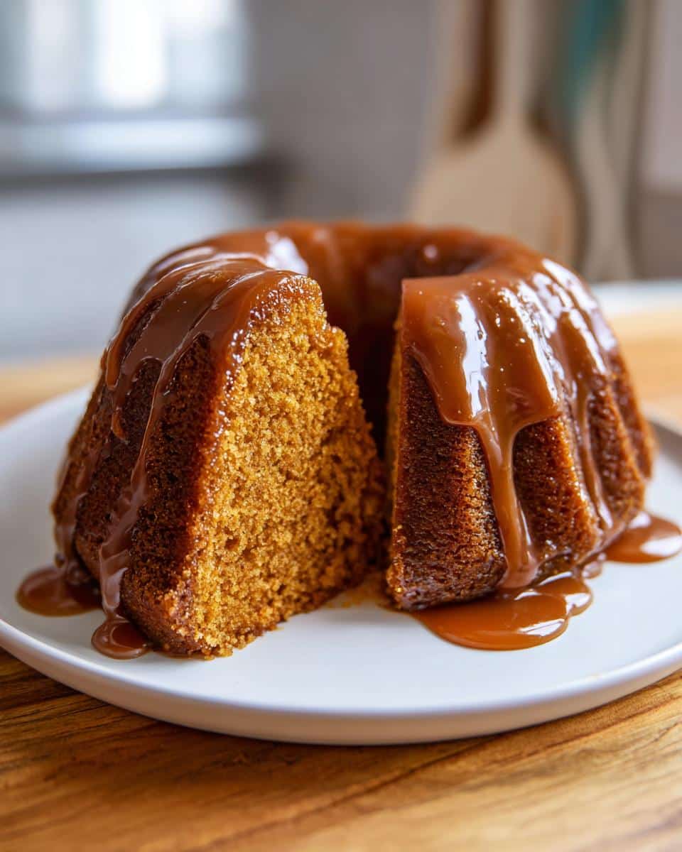 brown sugar caramel bundt cake​ - detail 1