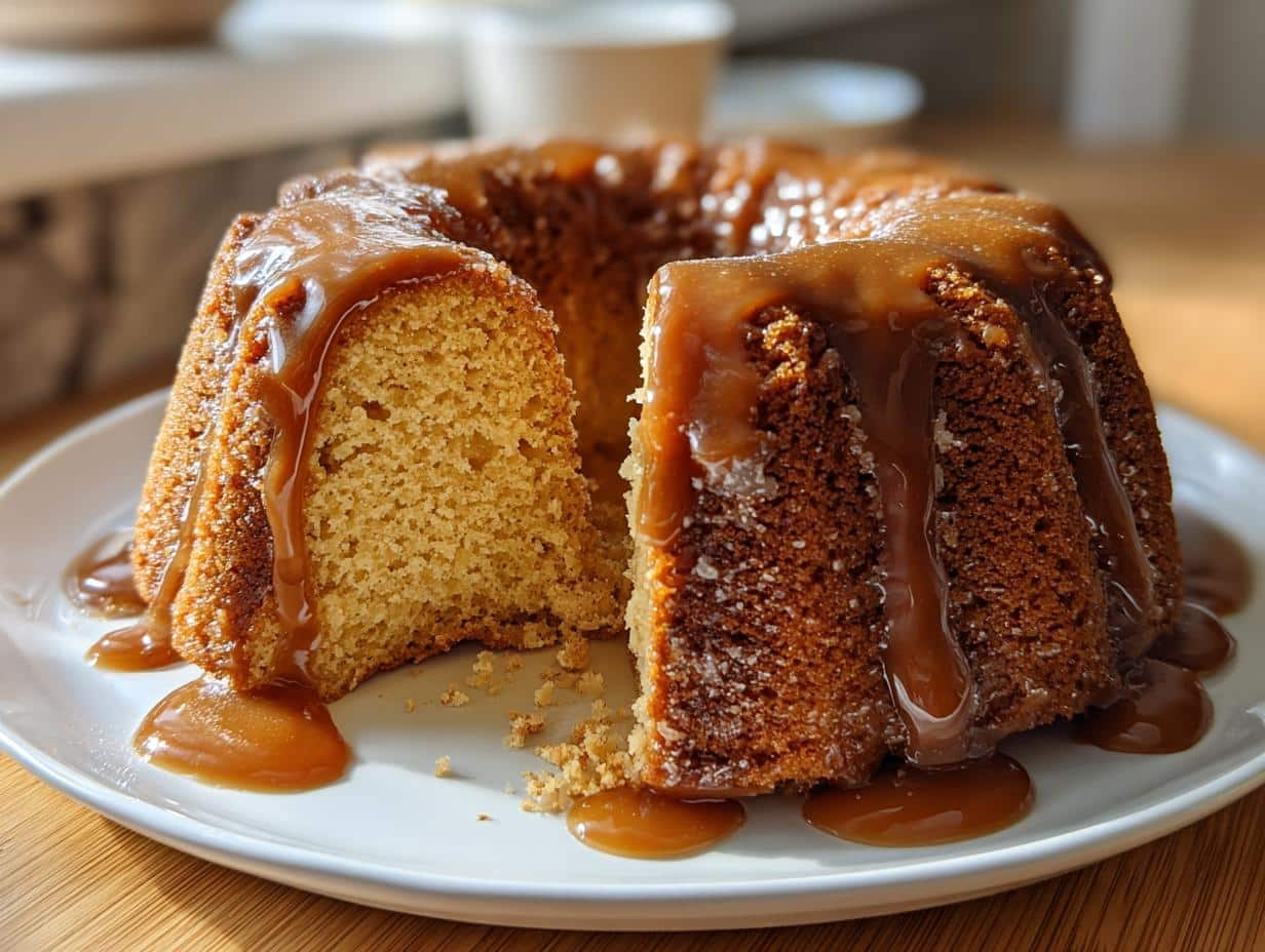 Irresistible brown sugar caramel bundt cake in 5 simple steps