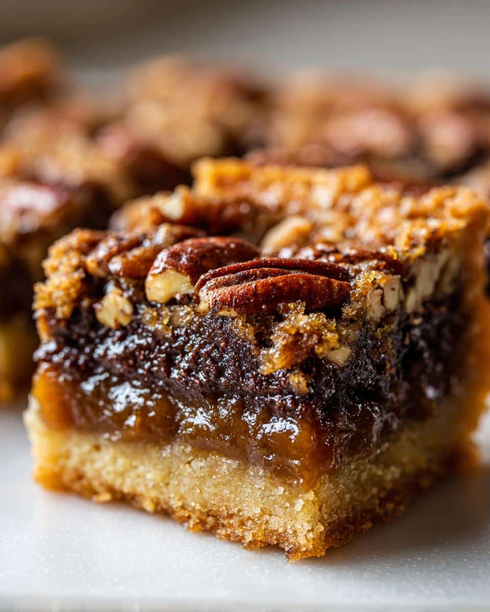 Irresistible Chocolate Pecan Pie Bars With 3 Secret Tips 4 chocolate pecan pie bars - detail 1