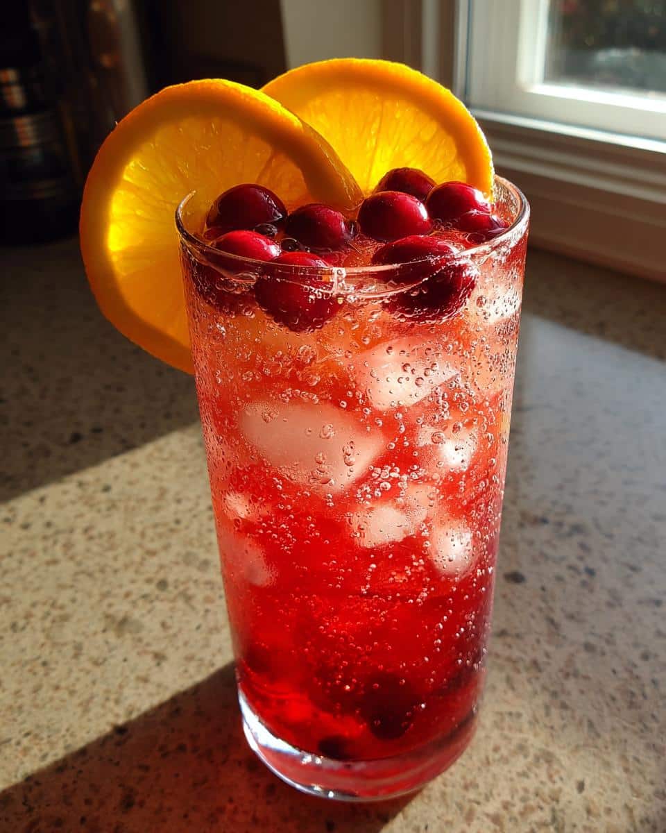 cranberry orange spritzer mocktail​ - detail 1