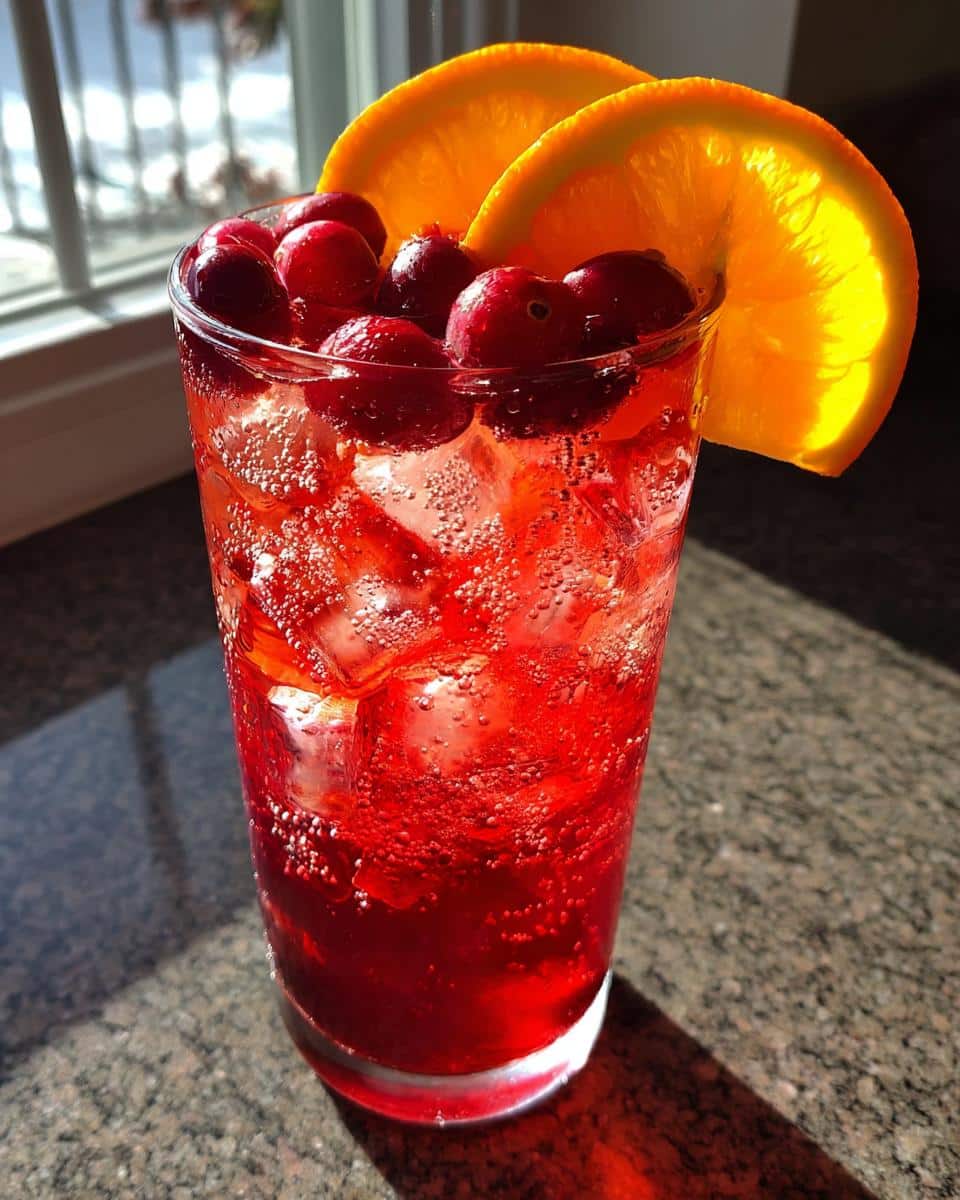 5-Minute Magical Cranberry Orange Spritzer Mocktail Recipe