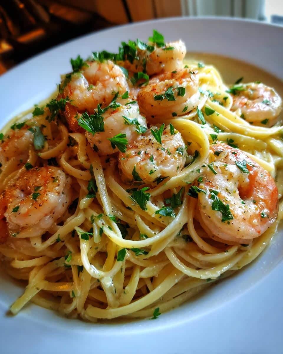 25-Minute Creamy Garlic Shrimp High Protein Pasta - Irresistible! 4 creamy garlic shrimp high protein pasta - detail 1