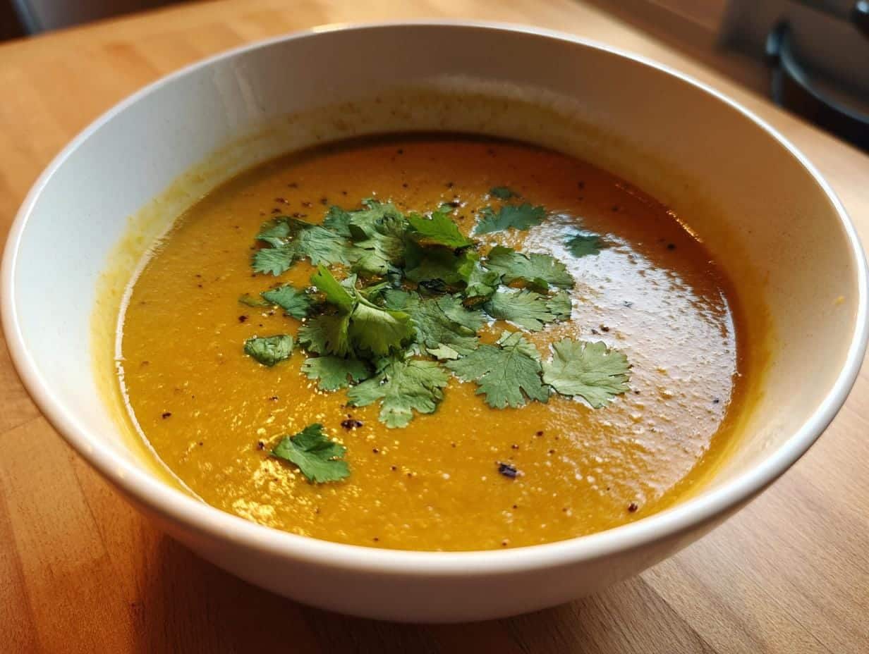 Creamy Curried Pumpkin Lentil Soup Ready in 40 Minutes