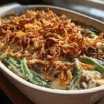 green bean casserole with crispy onions​