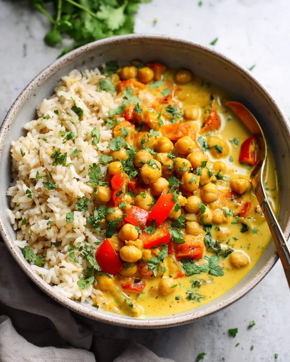 high protein chickpea curry bowl​ - detail 1