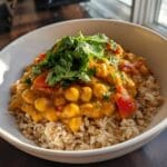high protein chickpea curry bowl​