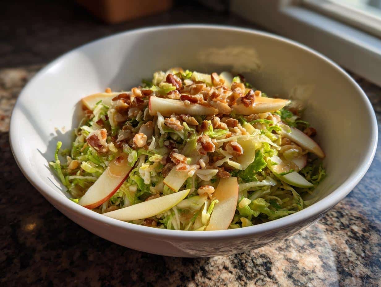 15-Minute Shaved Brussels Sprout Apple Salad You’ll Crave