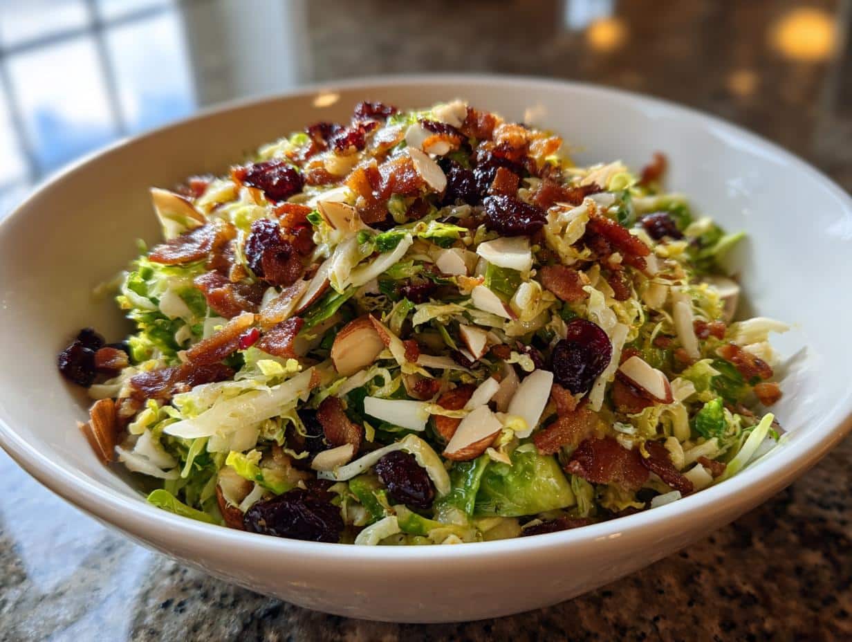 Irresistible Shaved Brussels Sprout Salad with Bacon in 15 Minutes
