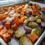 sheet pan roasted Thanksgiving vegetables​