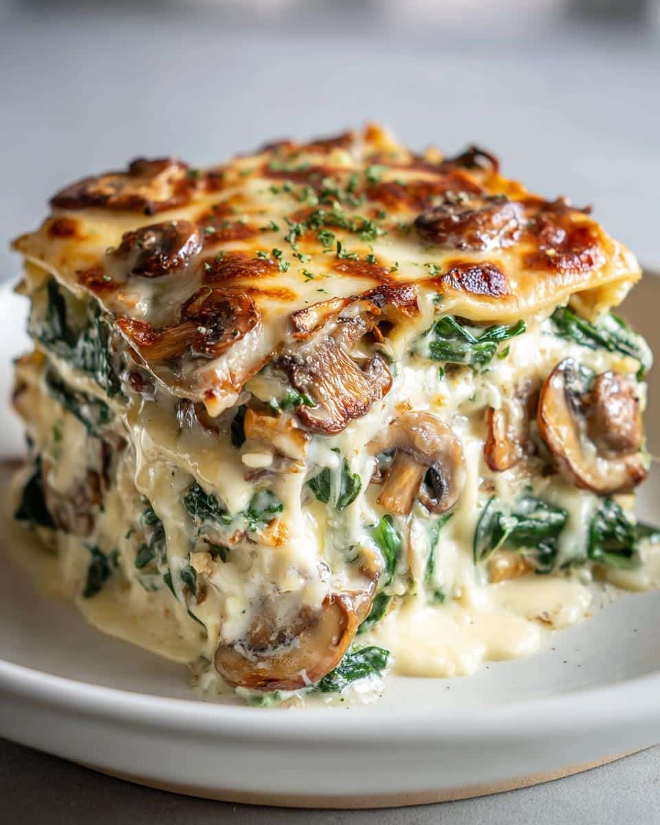 Creamy Spinach Mushroom White Lasagna Comfort in 45 Minutes 4 spinach mushroom white lasagna - detail 1
