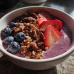 berry gut health smoothie bowl