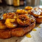 caramelized banana toast with honey