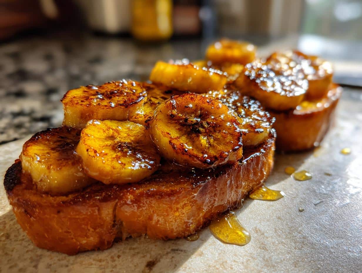 Irresistible Caramelized Banana Toast with Honey in 7 Minutes