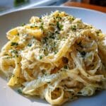 creamy cabbage alfredo pasta