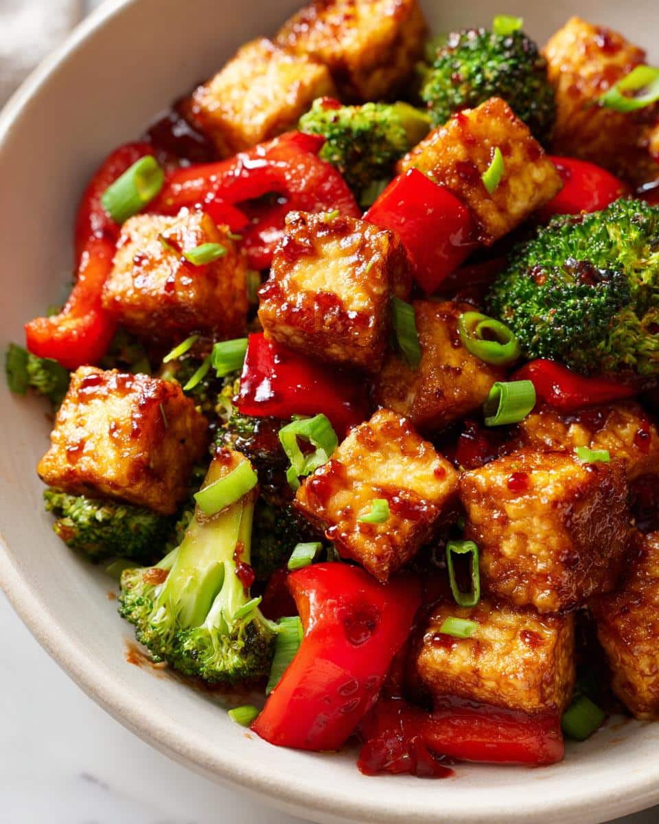 crispy sriracha tofu stir fry - detail 1