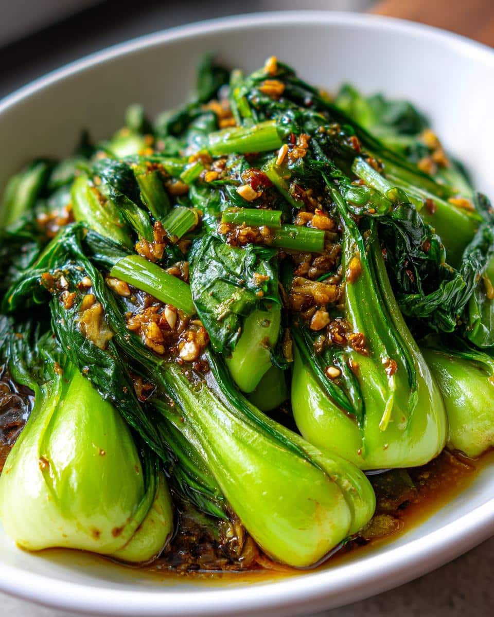 10-Minute Garlic Ginger Bok Choy Stir Fry - Insanely Delicious! 4 garlic ginger bok choy stir fry - detail 1