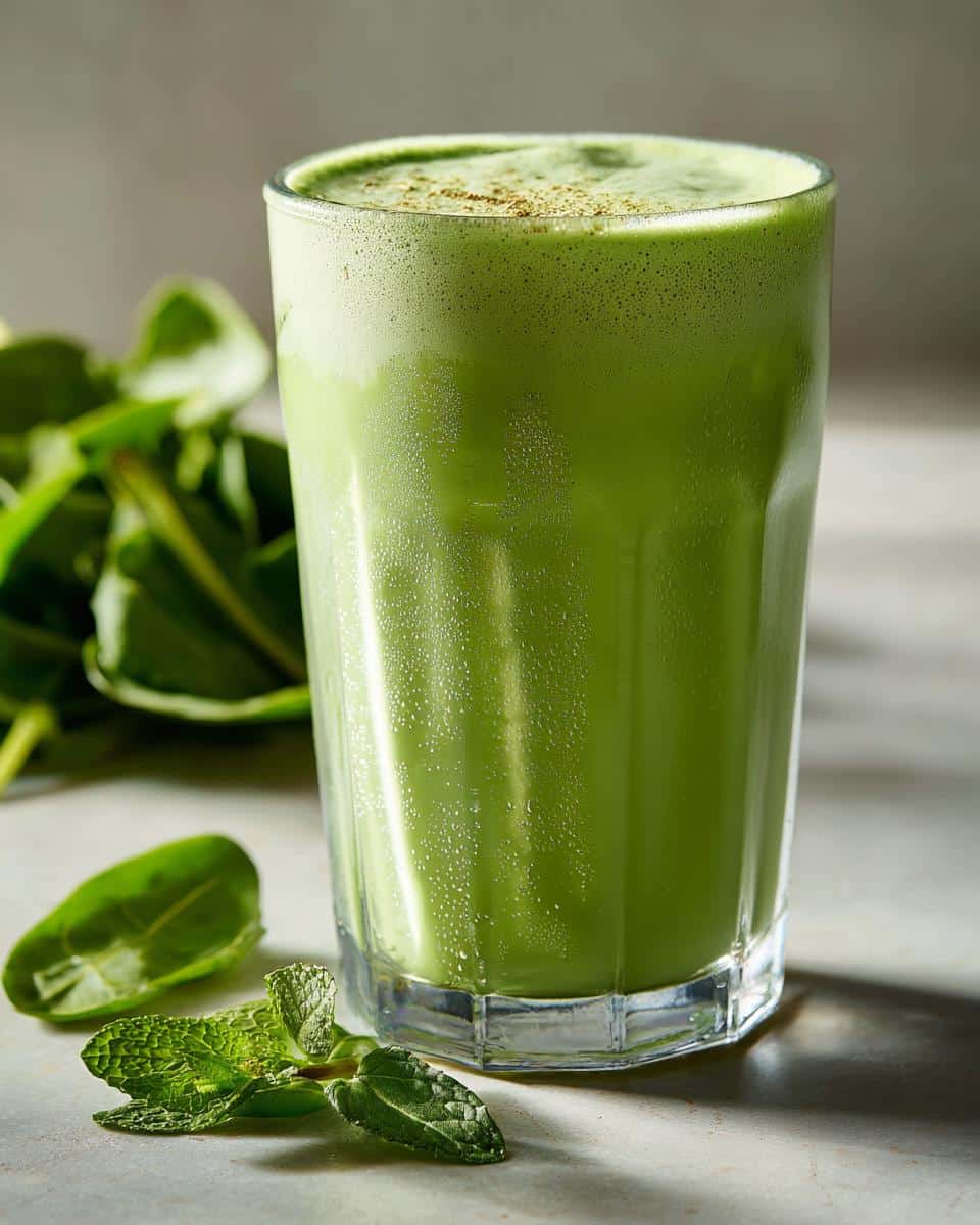 healthy spinach shamrock shake - detail 1