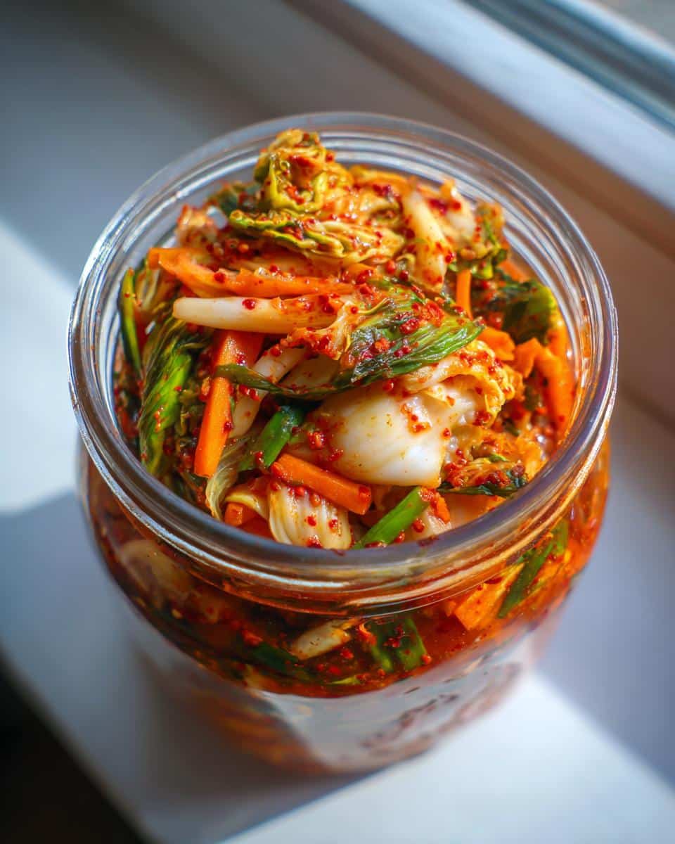 homemade fermented kimchi - detail 1