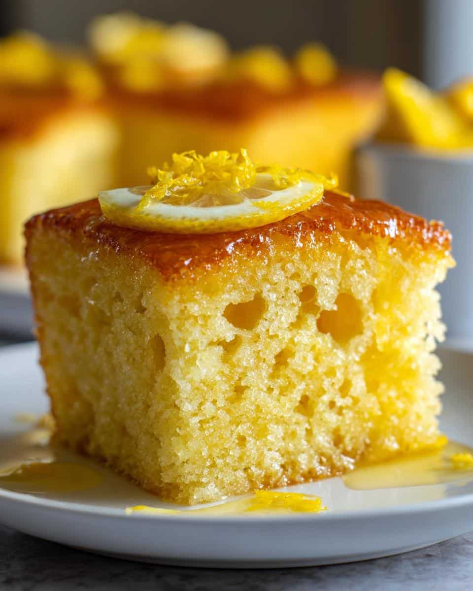 lemon citrus poke cake - detail 1