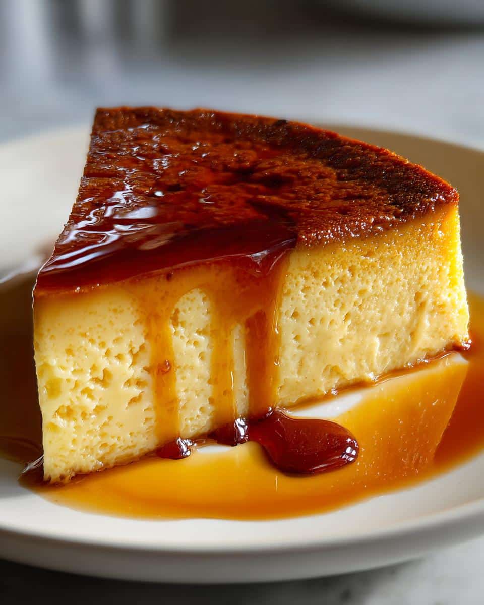 plant milk caramel flan - detail 1
